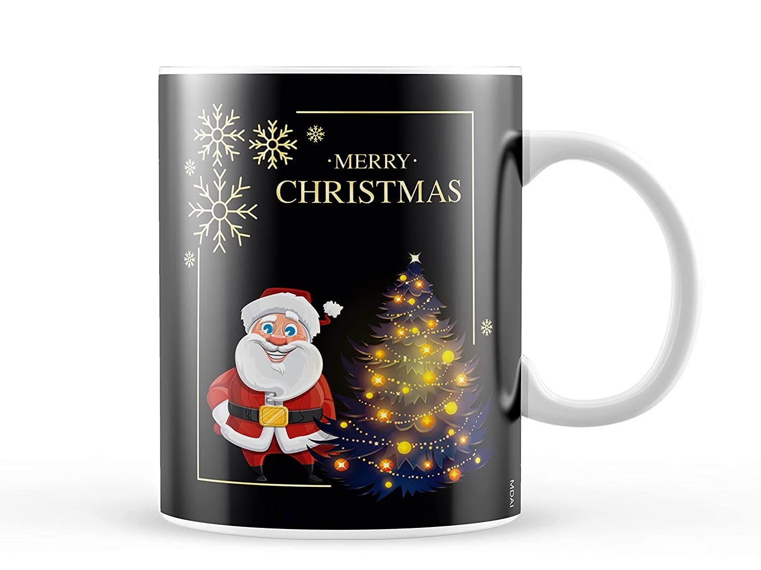 Bhumiyaan Merry Christmas Gift Printed Black Coffee Mug 330 ml - House Warming Gift Items, Religious Gift Items, Gift for Family, Friend, Office Colleague, India Souvenir Gifts