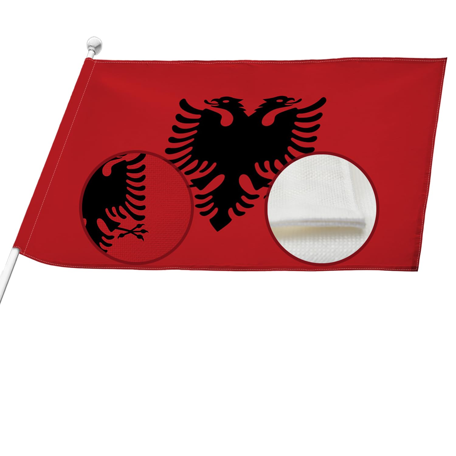 Drapeau de l'Albanie résistant aux intempéries pour jardin et extérieur