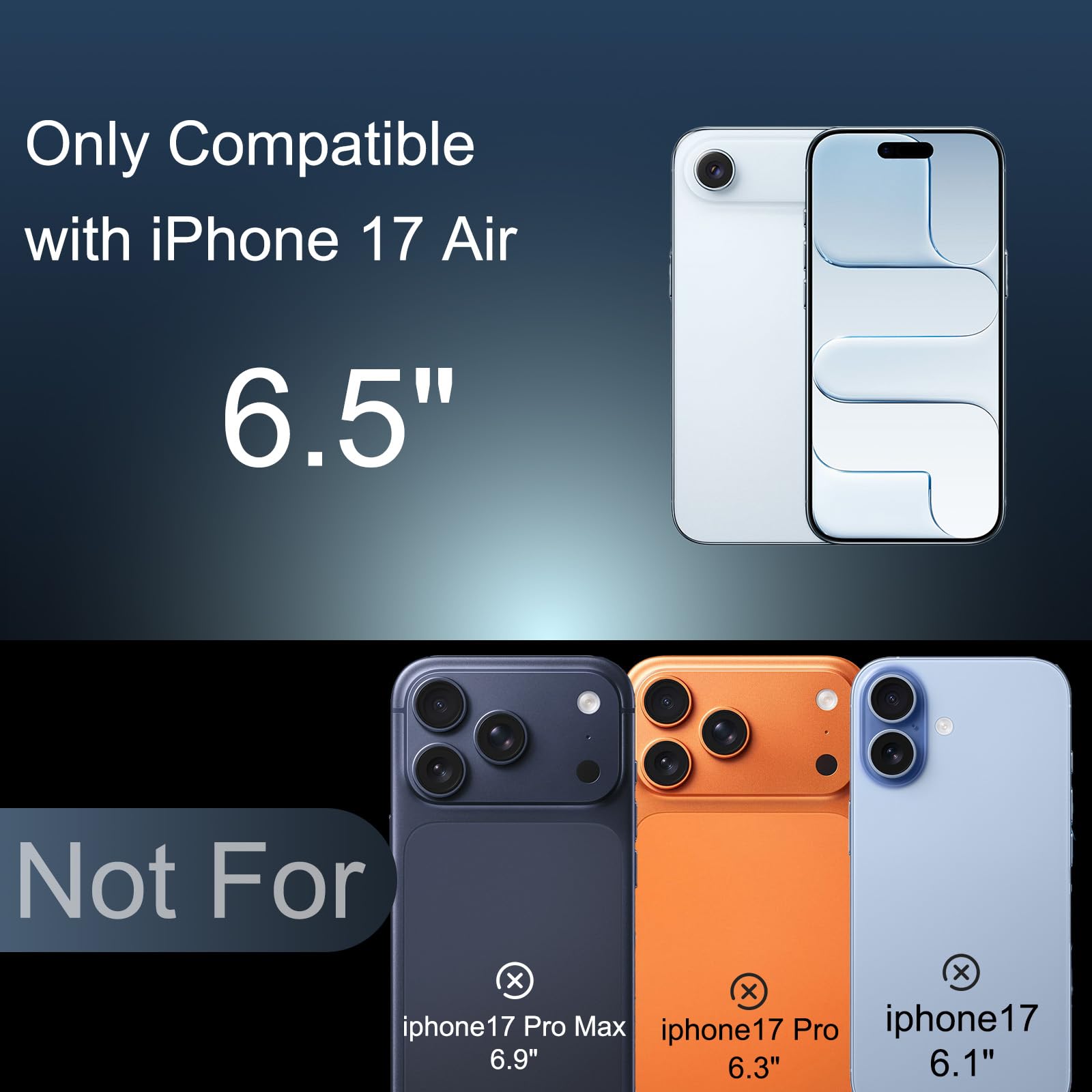 Cover Batteria per iPhone 17 Air(6,5"), 8500mAh Custodia Batteria Protettiva a 360° per Caricabatterie Portatile con Supporto, Power Bank Portatile Ricaricabile ed Espandibile (Nero)