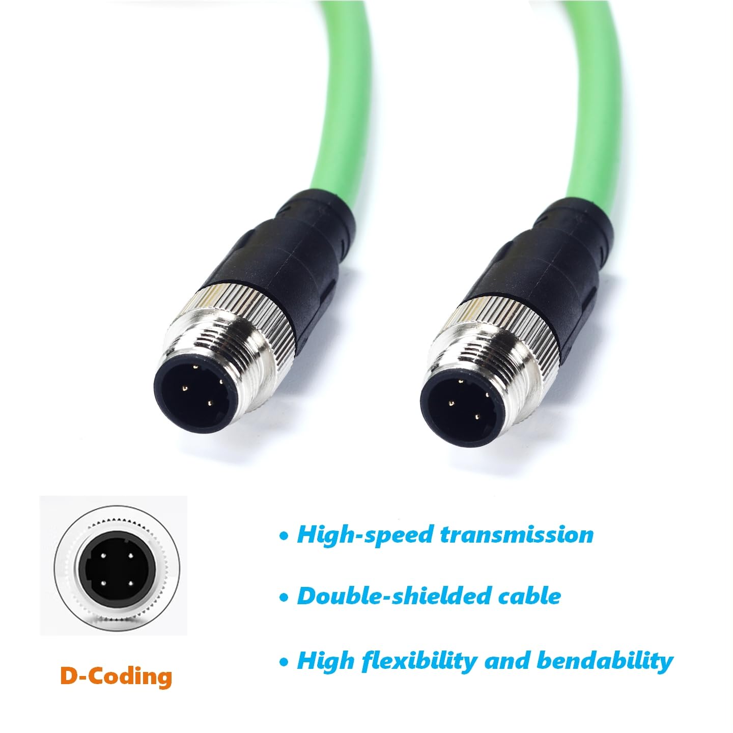 M12 Connecteur à Vis Codé En D Mâle à 4 Broches Pour