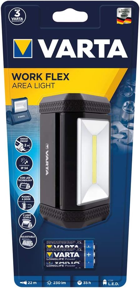 Varta Work Flex Area Light 3AA Batteries Work Light (ideal for toolboxes perfect room illumination - Image 3