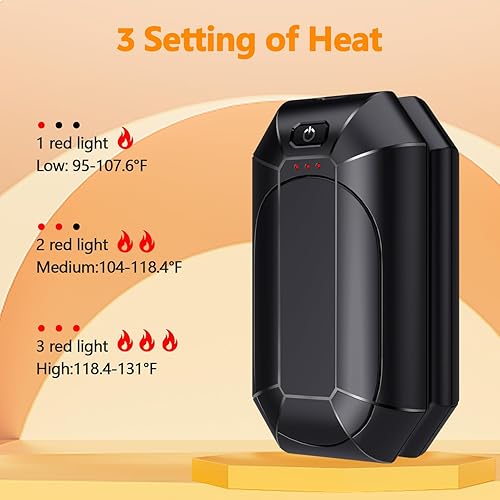 Miniatura 6 de Paquete de 2 calentadores de manos recargables, calentador de manos eléctrico reutilizable, calentadores de manos USB, para exteriores, interiores,