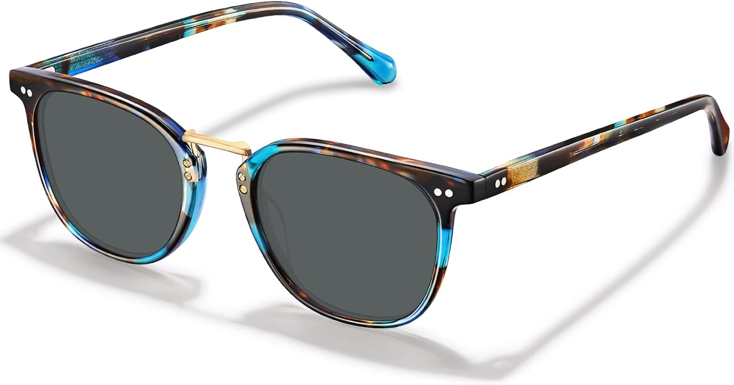 CARFIA Acetate Polarized Sunglasses for Women UV Protection, Retro Eyewears Metal Bridge Brow Ladies Sunnies Trendy Shades - Image 5