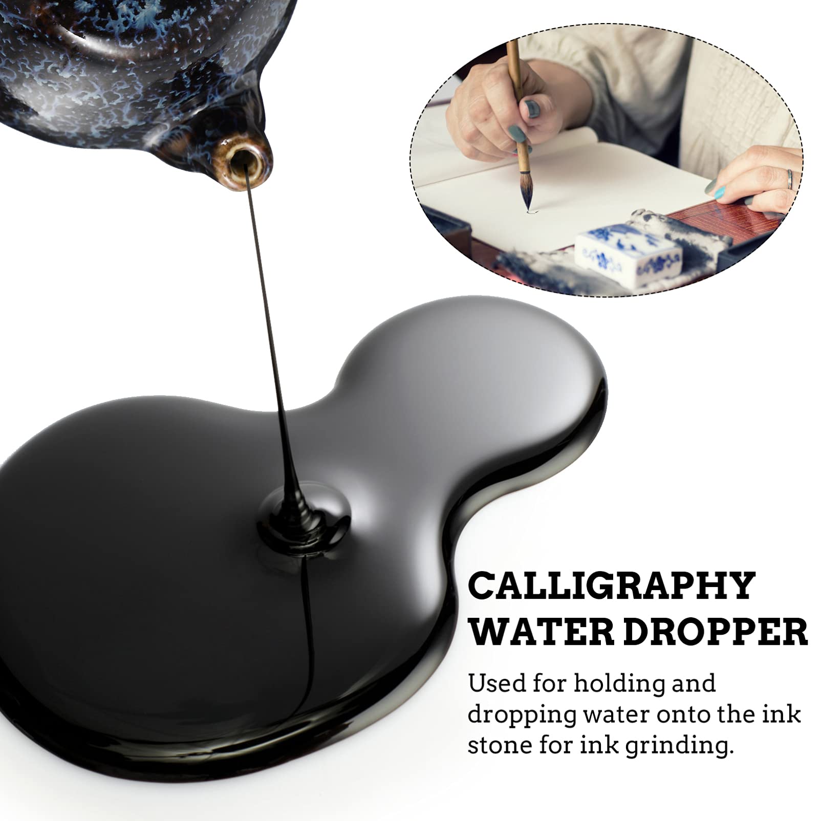 EXCEART 3stücke Kalligraphie Wassertropfer Aus Keramik Blauer Farbverlauf Tintentropfen Für Schreibwaren Leicht Und Tragbar Für Kalligrafie Und Malerei Perfektes Für Kunstliebhaber