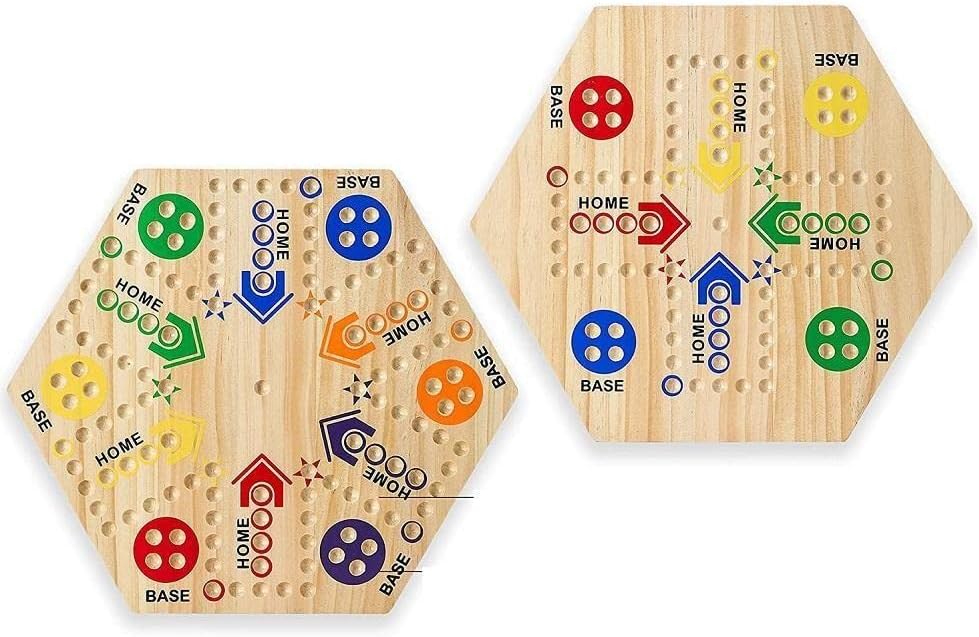 Aggravation Board Game, Board Game Double Sided Painted 6 and 4 Player