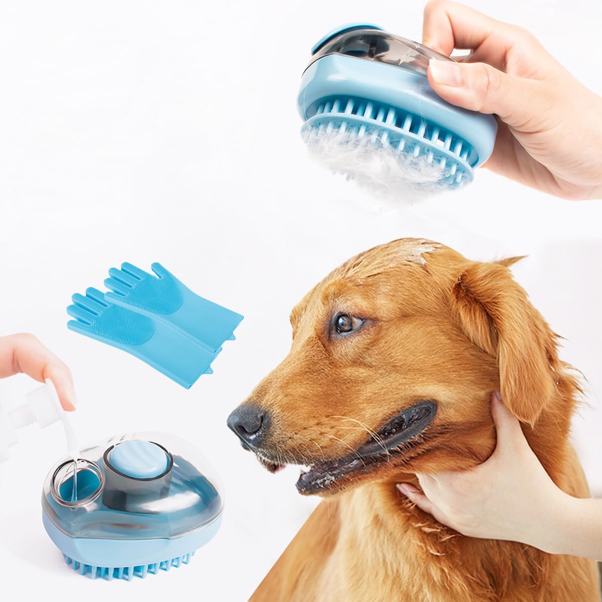 Pet Bath Brush,Bath Brush for Dogs,Pet Scrubber Bath Brush