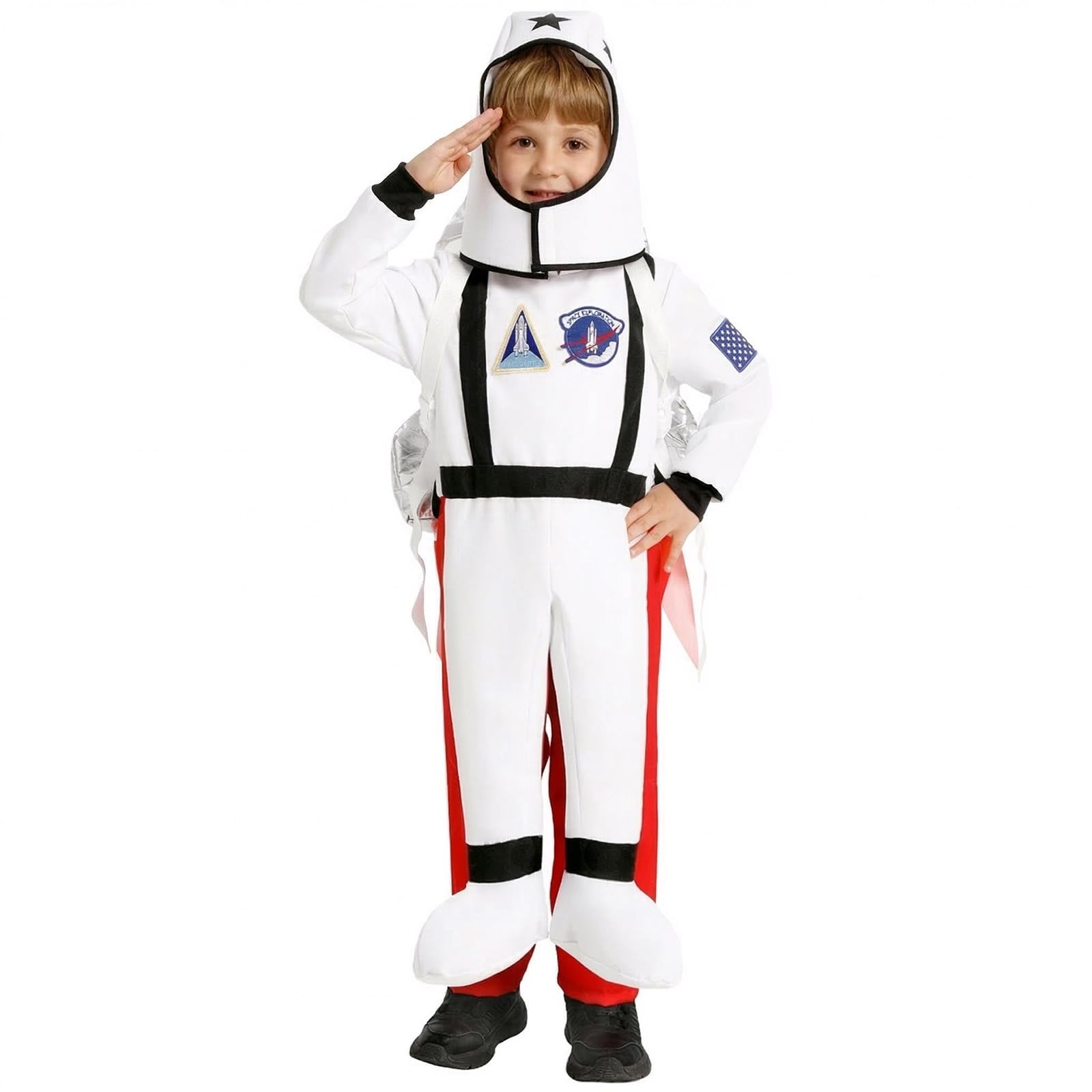 Costume interattivo da astronauta per ragazzi e ragazze, con razzi leggeri, accessorio per feste a tema e travestimento per cosplay