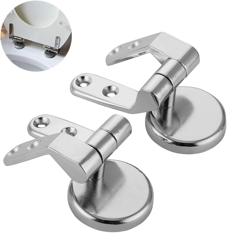 Universal Toilet Seat Hinges Metal Zinc Alloy Replacement Hinges Set Toilet Lid Accessories DIY Repair Kit Fits for Most Seats Cover Lid