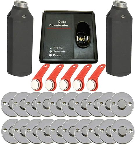 Kit de 2 lectores de varita DS1990A con protección táctil de contacto sistemas de patrulla turística iButton Guard Patrol con cargador de datos 20