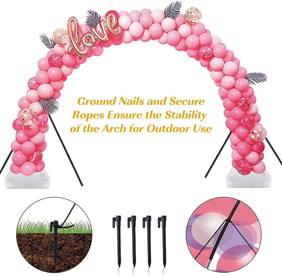 Holicolor Balloon Arch Kit with Base, 10ft Wide & 9ft Tall Adjustable Balloon Arch Stand with 2 Pumps, Water Fillable Base, 60 Balloon Clips for Wedding Birthday Baby Shower Party Supplies