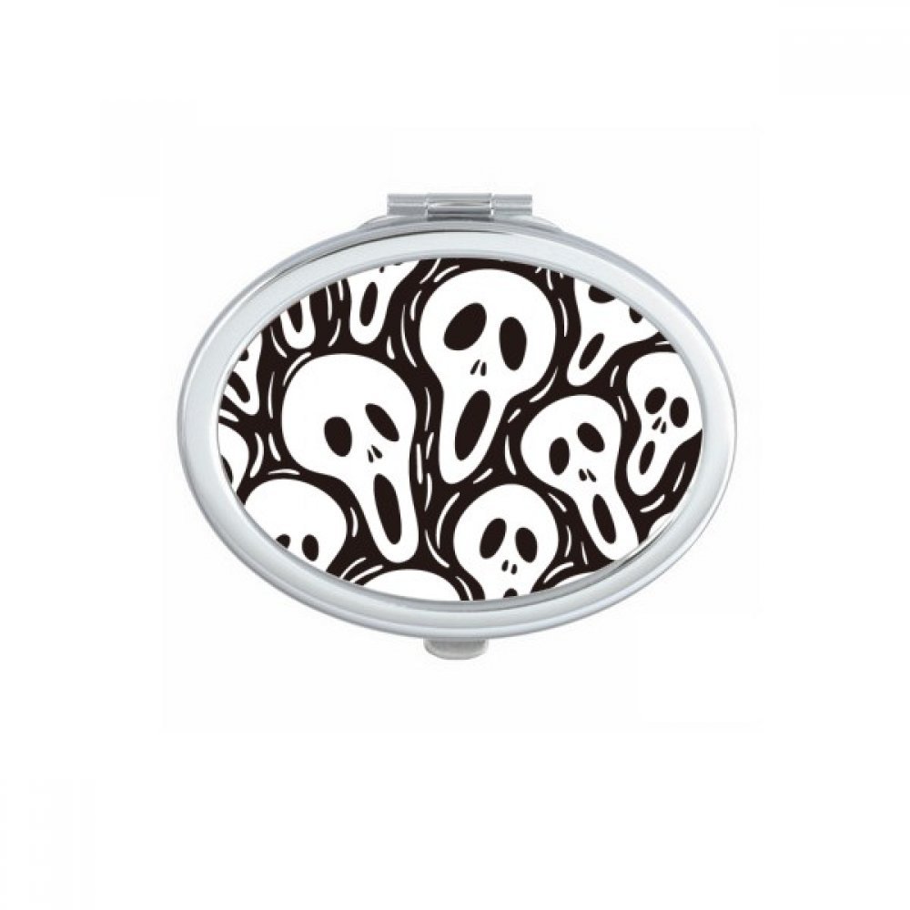 Miroir compact de poche ovale chat de Halloween contre les imperfections, miroir main net