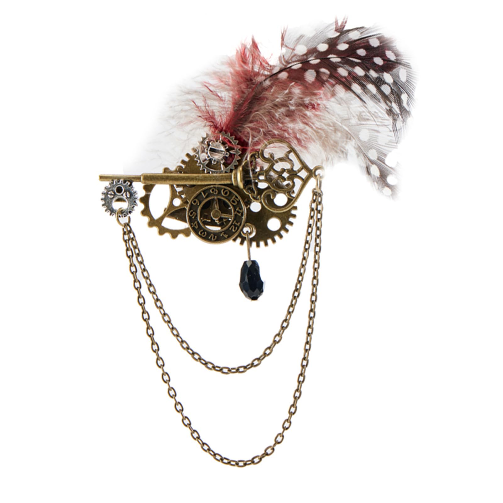 Vintage Lapel Pin Clothing Man Women Steampunk Gear Brooches Gothic Jewelry Breastpin With Metal Chain Party Gifts
