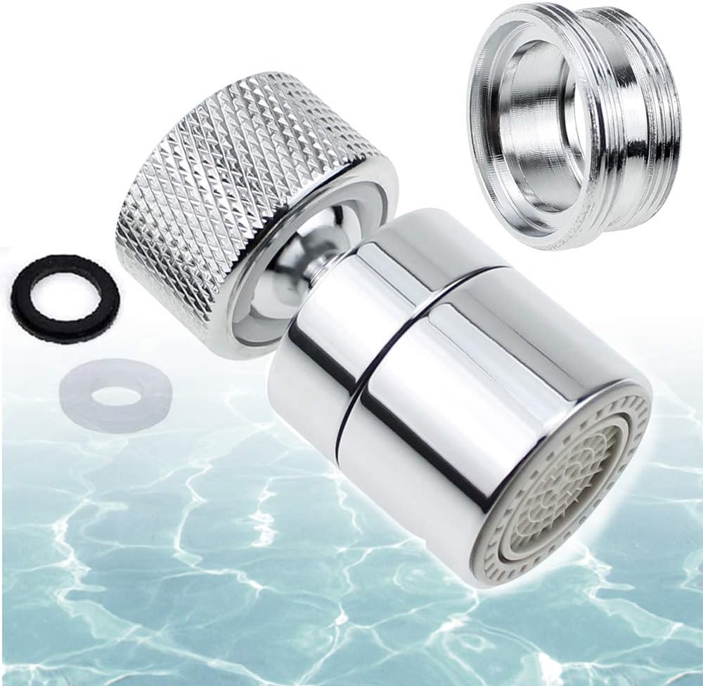 Sink Aerator NonSlip Stainless Steel 2 Bubbling Modes 360degree Filter Swivel Faucet Sprayer