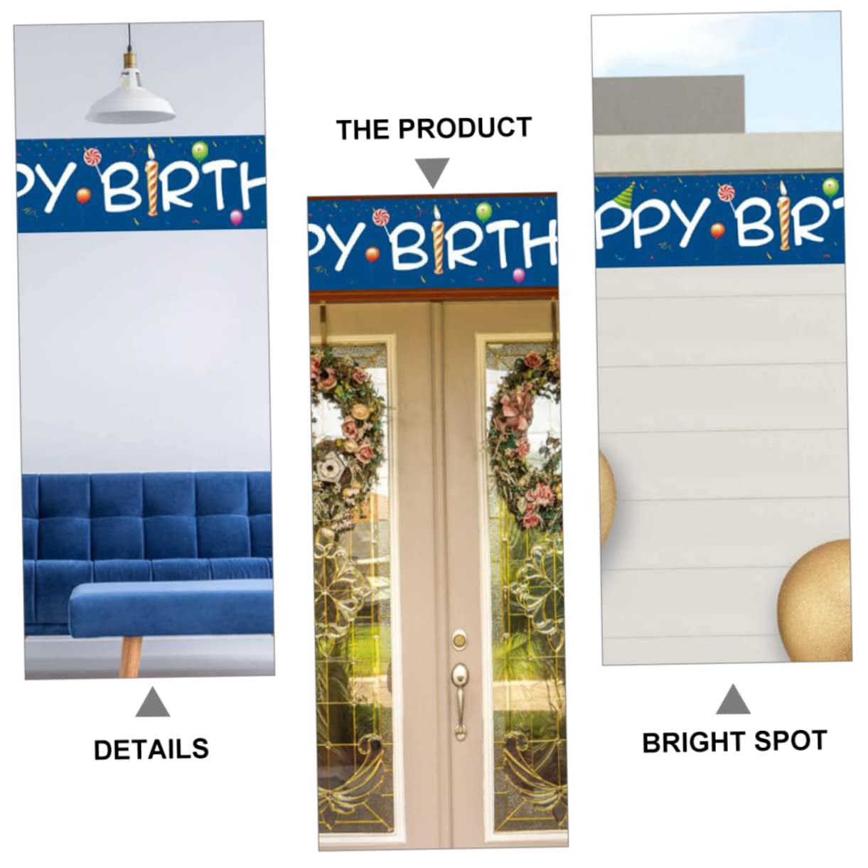 TOYANDONA 3piezas Banderín Colgante De Cumpleaños Infantil Decoración Para Fiesta y Fotografía Interiores y Exteriores Para Cumpleaños De Niño Niña y Niñas