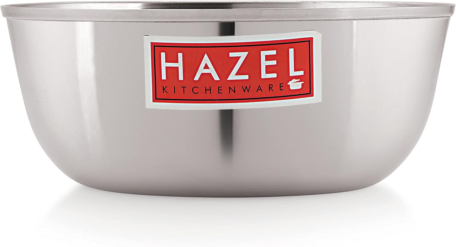 Hazel Steel Mixing Bowls Wati Set of 6, 18 cmX 7.5 cm, 1350 ml