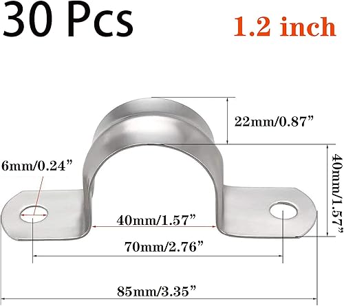 Miniatura 23 de 10 correas rígidas de tubo de 4 pulgadas, correa de acero inoxidable de dos agujeros, soporte en U, correa de tubo ampliada, clip de tensión, kit