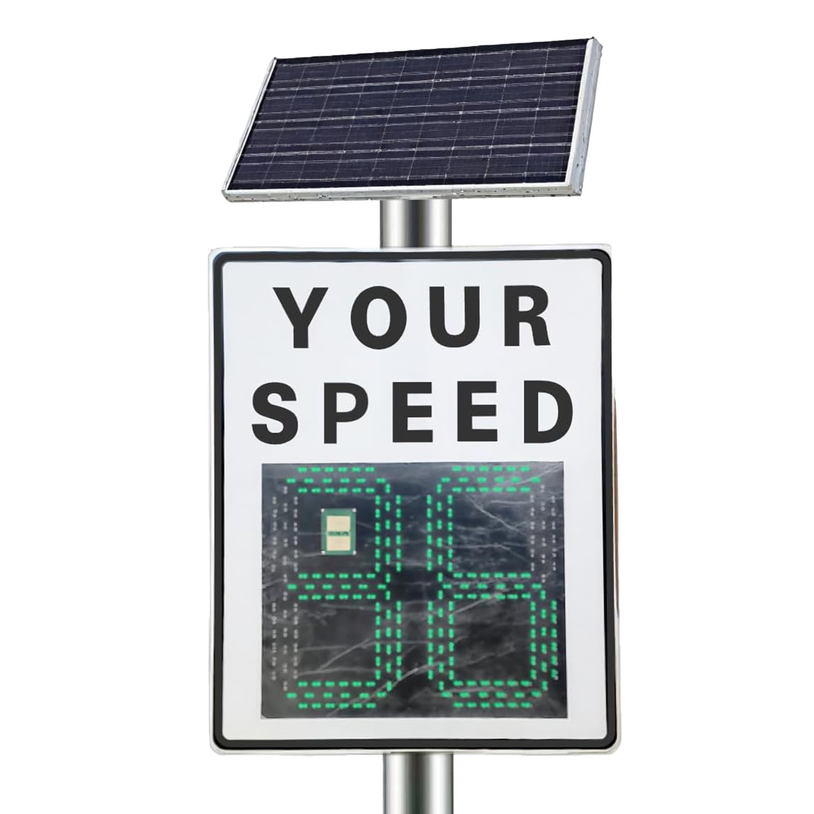 60 X 90Cm Señal De Radar De Velocidad Solar, con Indicador De Velocidad Y Control Remoto, con Detector De Límite De Velocidad Y Pantalla Led, 336 Led E Intermitente Ajustable White