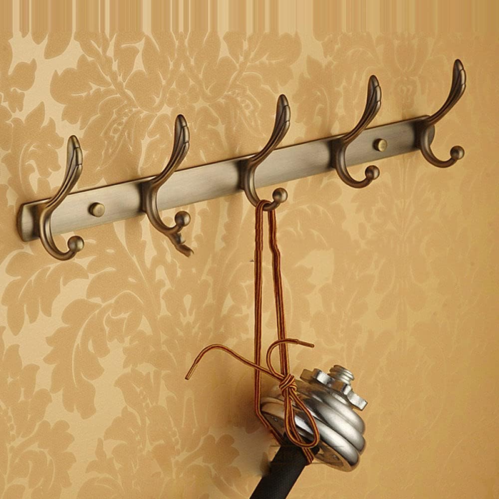 Robe Hook Clothes Hook Antique Brass Finish Bathroom Hardware Product Robe Hooks Bathroom Accessories 5 Hook