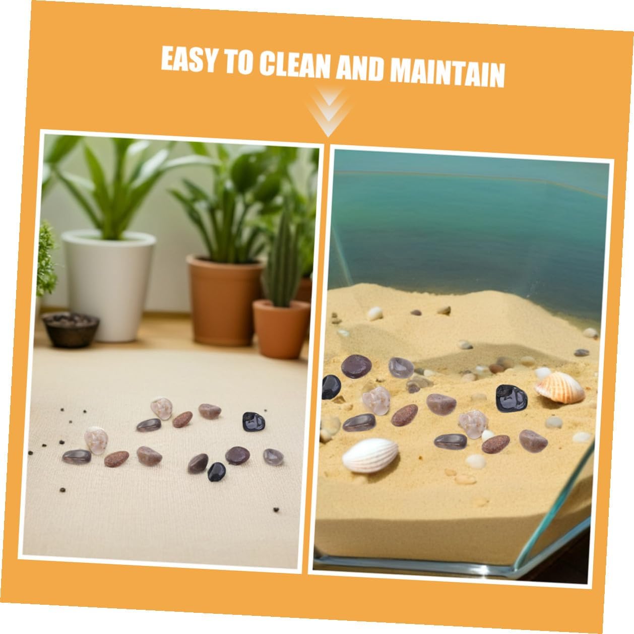 BESPORTBLE Natural Polished River Pebbles Aquarium Rock Decor 1500g Small Smooth Gravel Stones for Fish Tank and Garden Landscaping