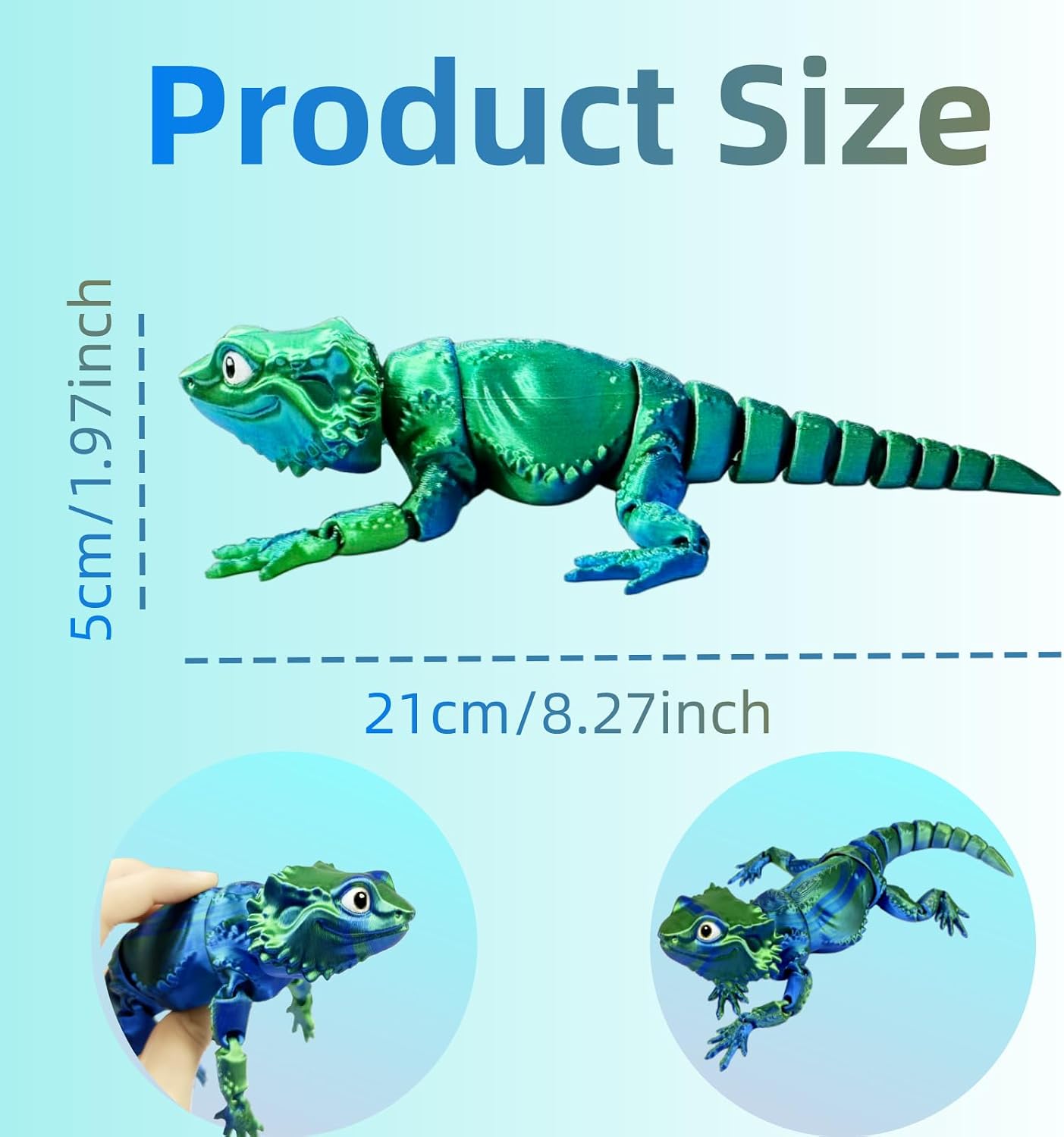 3D Printed Bearded Dragon Animals - Flexible Articulated Stuff for Adults, Home Office Decor, Stocking Stuffers Bulk, Birthday Party Halloween image 3