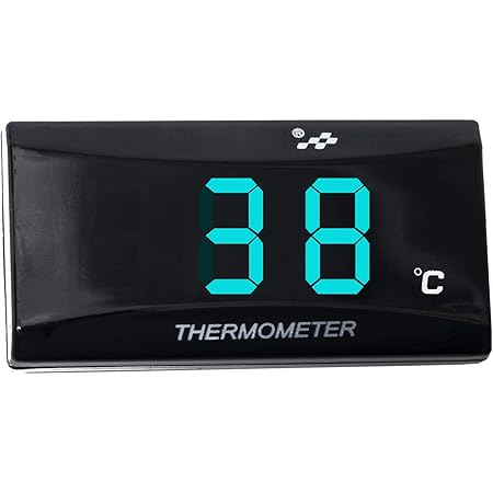 Amazon 温度計 バイク レッドorブルー 油温計 バイク エンジンオイル 防水 デジタル コンパクト 単車 オートバイ スクーター Led アダプターセンサー １２v 警告 機能 Somei ブルー バイク用時計 コンパス 温度計 車 バイク