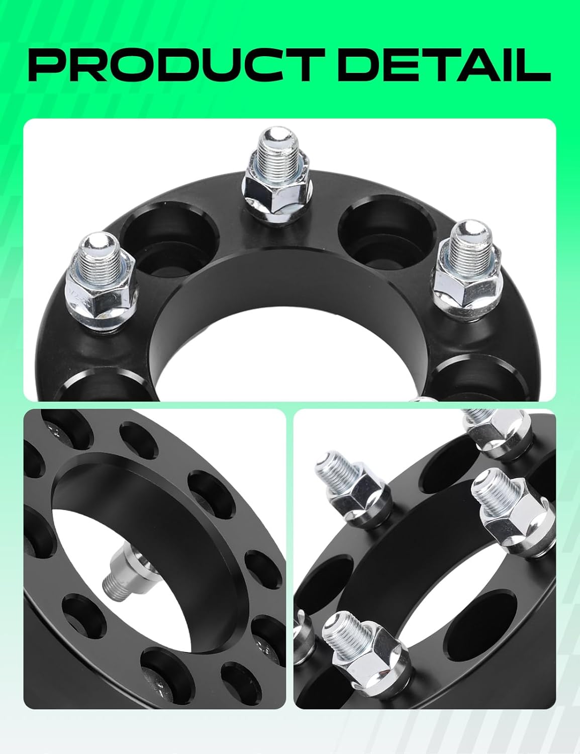 YHTAUTO 5x4.5 Wheel Spacers 1.25 inch Fits XJ MJ ZJ KJ YJ TJ Jeep Ford Lincoln Mercury, Explorer, Edge, Mustang, Grand Cherokee, Wrangler, 5x114.3mm Tire Spacers 1/2" x20 Studs, 82.5mm Center Bore