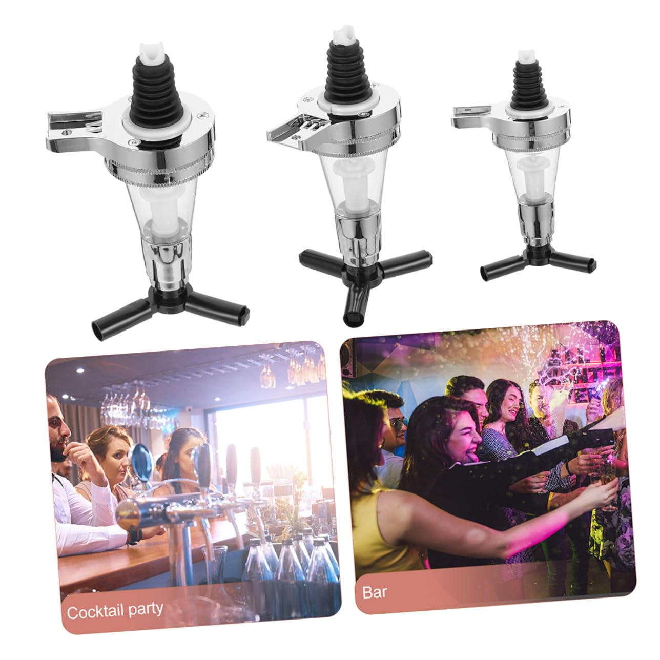 3 piezas Dispensador de Vino Montado Pared Dosificador de Bebidas con Bomba Precisa de Surtidor de Plástico y Silicona Seguro para Licor y Jugos Diseño Elegante y Fácil Uso