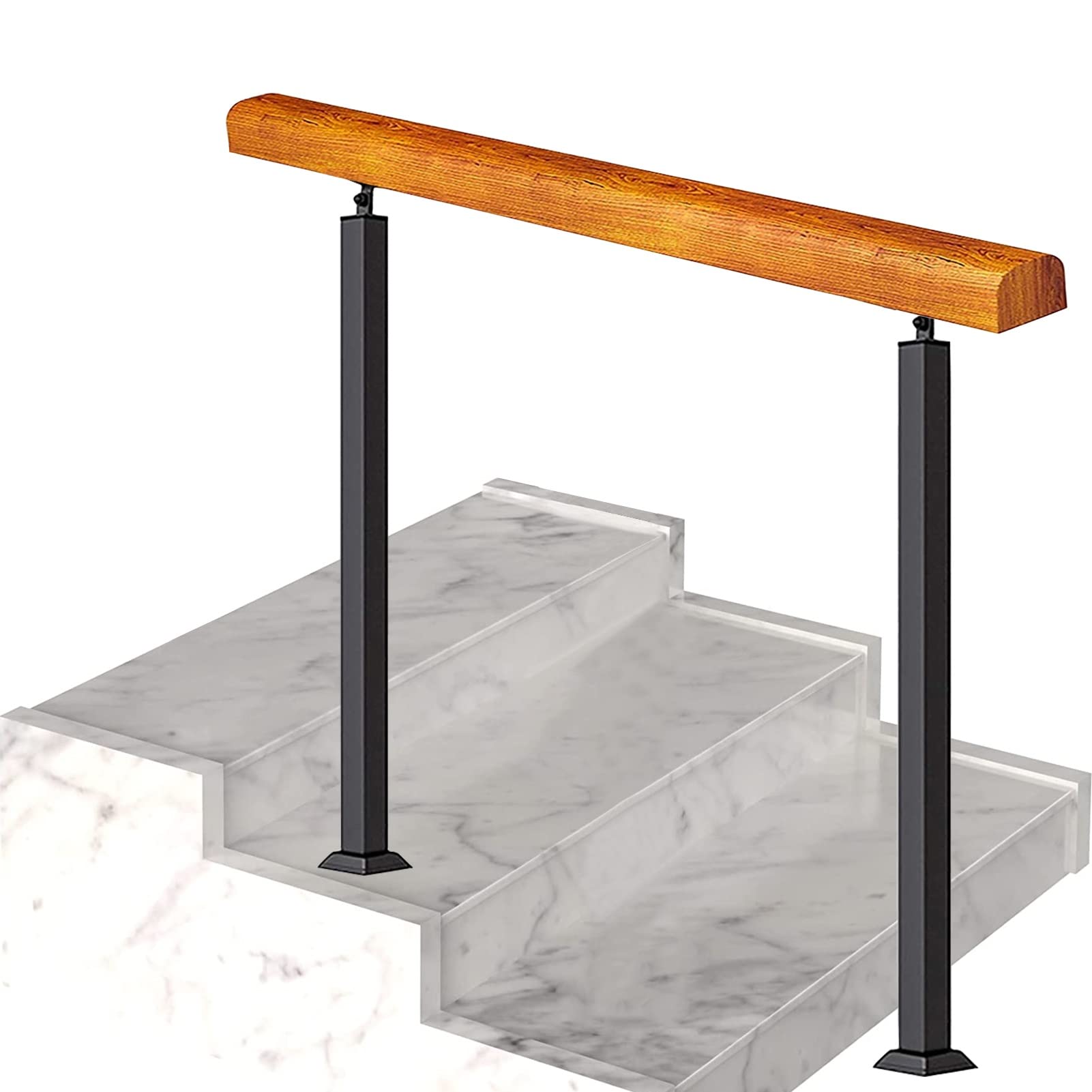 Rampe d'escalier extérieure pour sécuriser le porche en bois et les marches de votre jardin