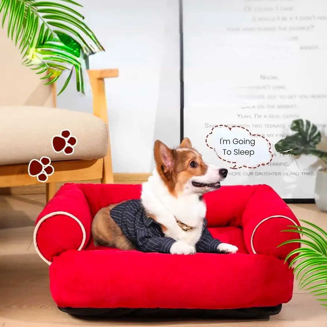 SITSNOOZE Dog and Cat Beds for All Breeds, Bolster Washable Pet Bed Comfortable and Breathable Pet Sofa Bed for Extra Comfort of Your Pets (Red XXXL) (B0BYNXHL5T) Amazon Price History, Amazon Price Tracker