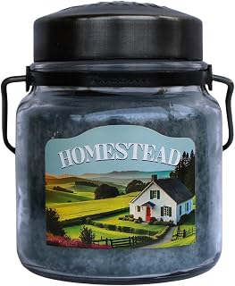 McCall’s Candles | Homestead | 16 oz Scented Candle | USA-Poured | Vintage Rustic Jar with Carrying Handle | Vanilla, Sandalwood & Musk Fragrance