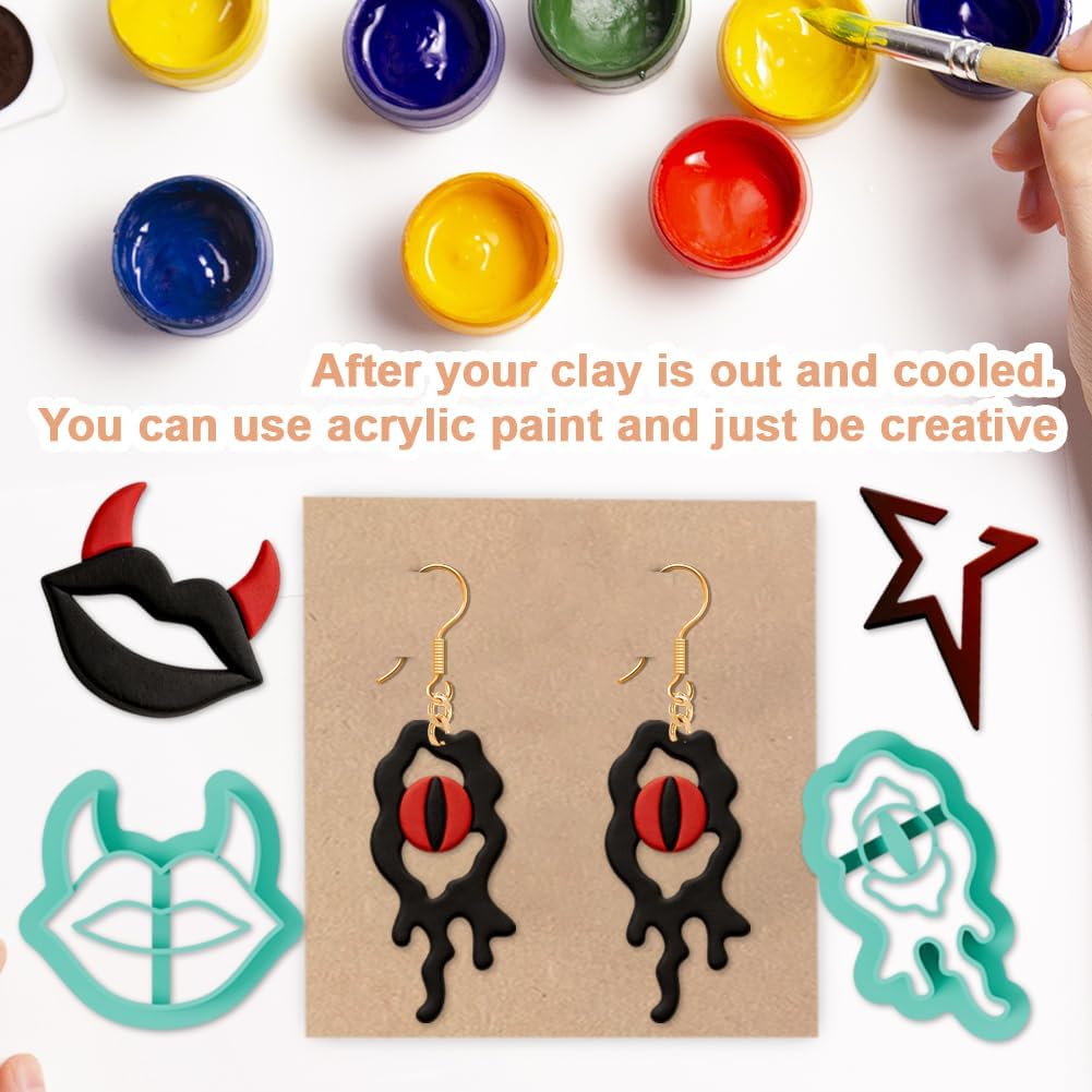 17Pcs Polymer Clay Cutters Punk Elements Ceramics Jewelry Cutters for Y2K Polymer Pottery Jewelry Making