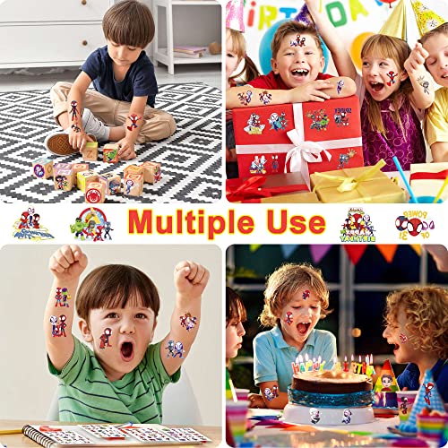 198Pcs Spider Temporary Tattoos For Kids, 8 Sheets Luminous Birthday Party Supplies Favors, Anime Favors Decorations Cute Fake Stickers Teens, Water Bottles, Green #TOP5