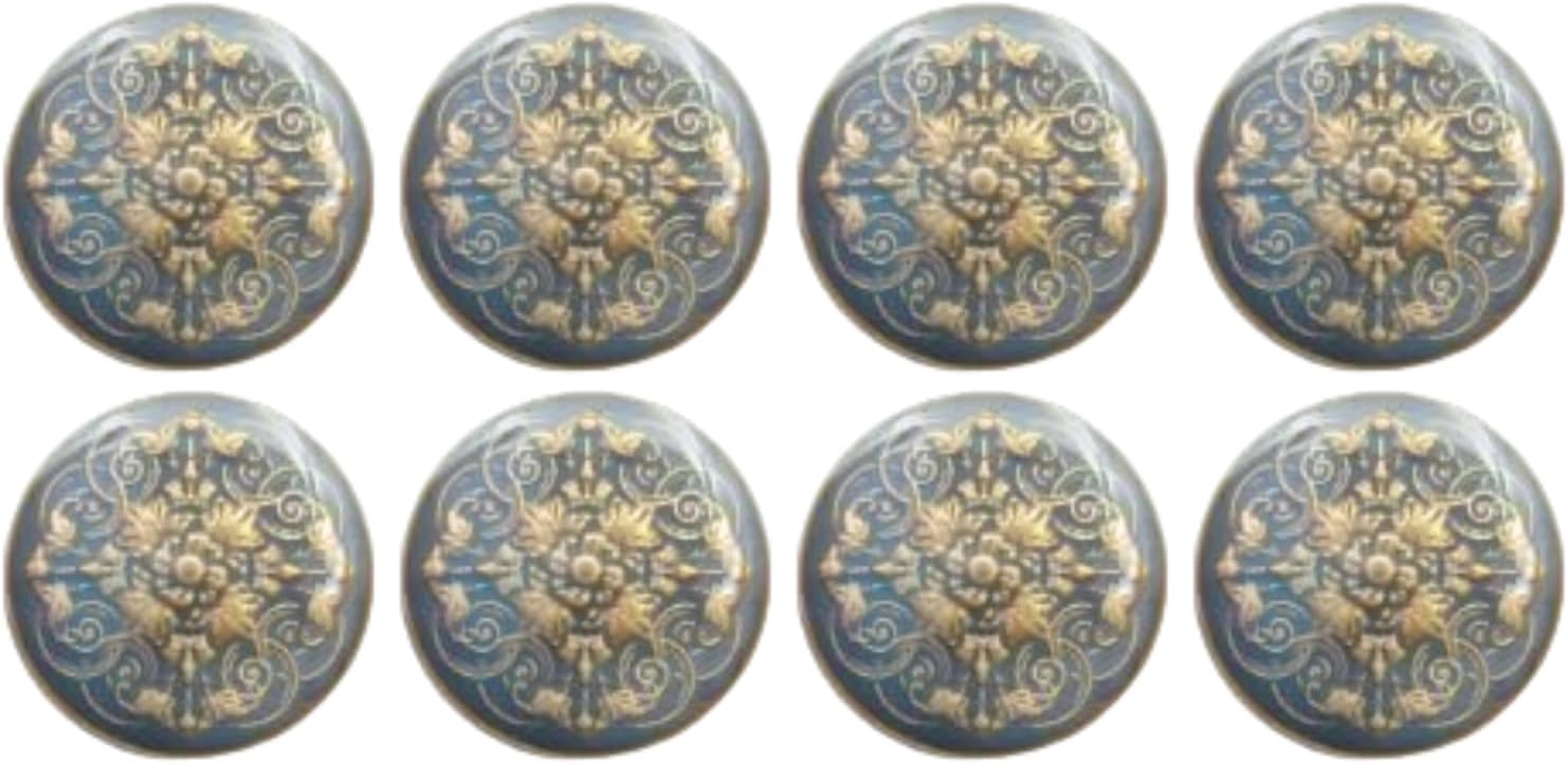 Ani Accessories Round Lucite Metal Shank Button Enameled Lamination Shank Metal Button for Bandhgala Coat Blazer Suits (Pack of 8 Pcs Small) (Grey)