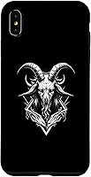 Vista 7 de iPhone 15 Goat Baphomet - Funda demoníaca gótica oculta