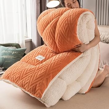 Quilt King Size Sherpa Full Size - Warm Thickened Lambswool Comforter Core - Winter Double Sided Fluffy Lamb Fleece Quilt BlanketA,150 * 200cm/3.5kg