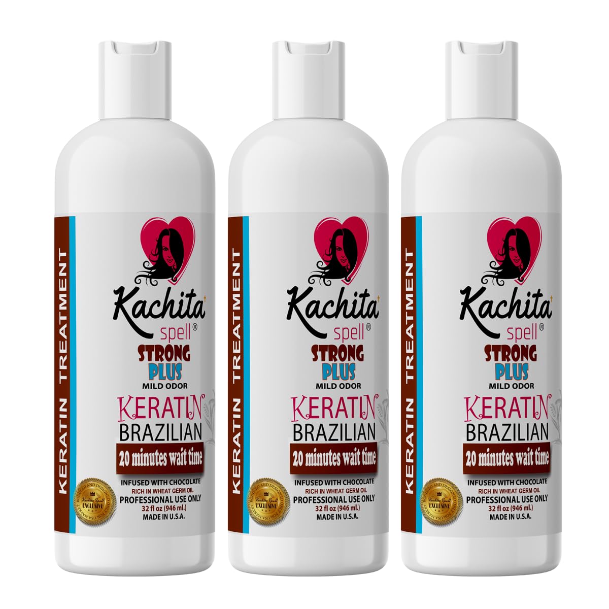 Kachita Spell Strong Plus Brazilian Keratin, 32 fl oz (Set of 3)