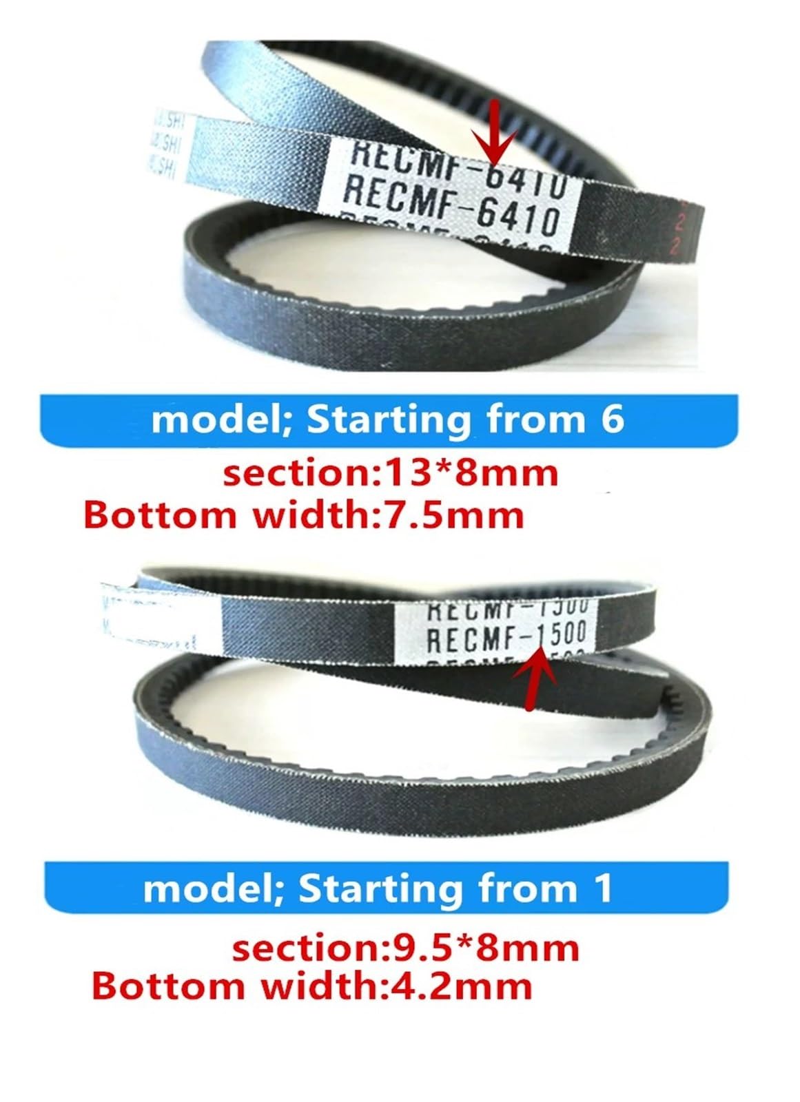 Cinghie Variant RECMF 6515 6520 6525 6530 6535 Variatore Generatore Macchina Tosaerba Motore Condizionatore d'aria Auto Cinghia trapezoidale in gomma Cinghie di trasmissione