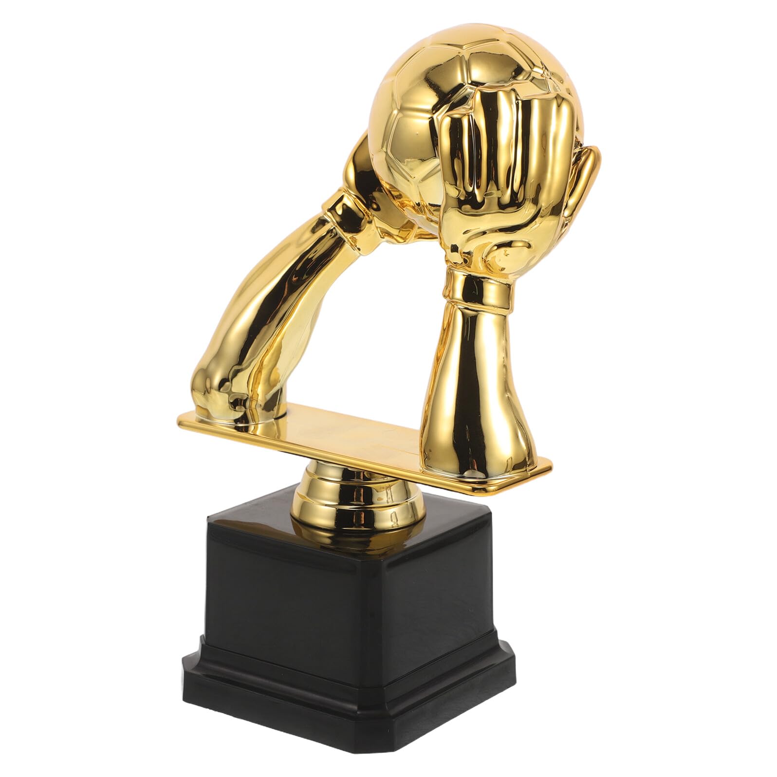 Toyvian Trofeo de Guantes de Oro para Portero de Fútbol, Trofeo Pequeño de Plástico Base, Obsequio Deportivo para Campeonatos y Competiciones, Recuerdo para Fanáticos y Equipo