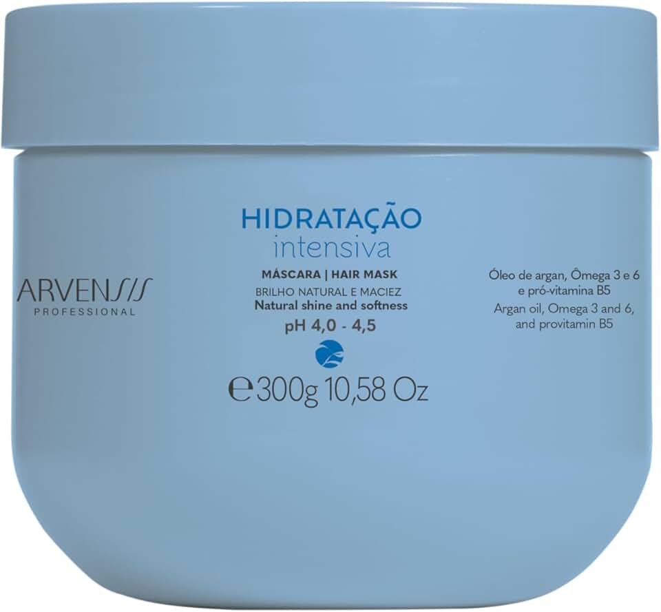 Arvensis – Máscara Capilar Hidratação Intensiva 300g | Hidratação Profunda, Brilho, Maciez, Fórmula Vegana, Para Cabelos Secos