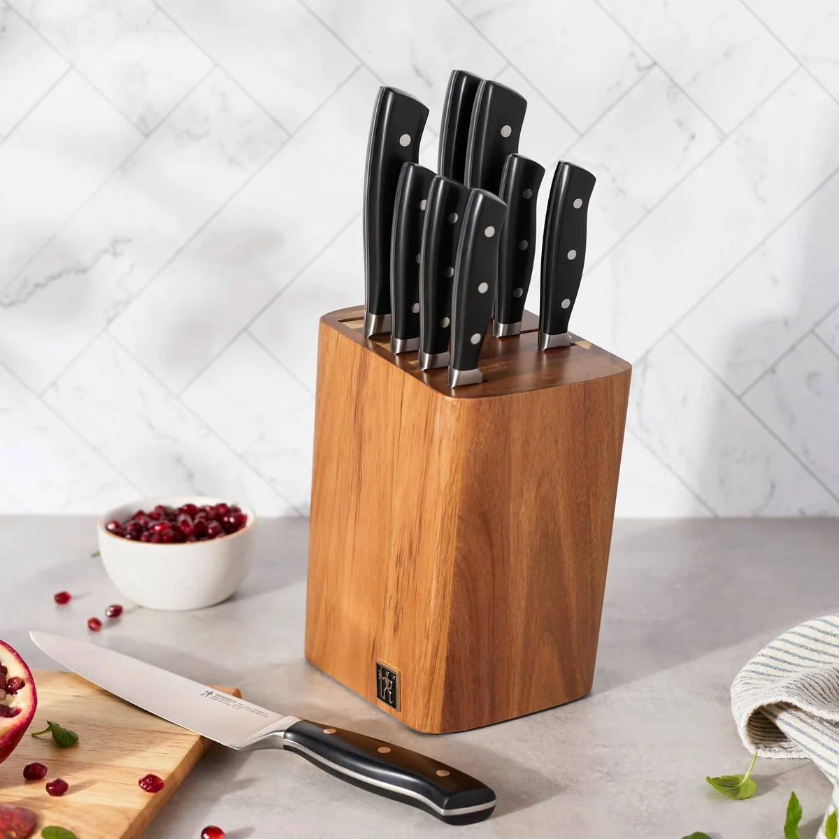HENCKELS Fine Edge Forged Knife Block Set, 10 Piece