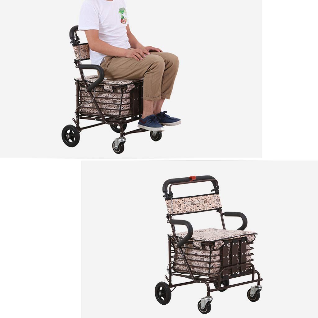 Cesta para Caminar para Personas Mayores, Cesta para Caminar para Personas Mayores, Plegable, Ligera, portátil, Cesta de la Compra para Caminar asistida con Ruedas, compacta para t