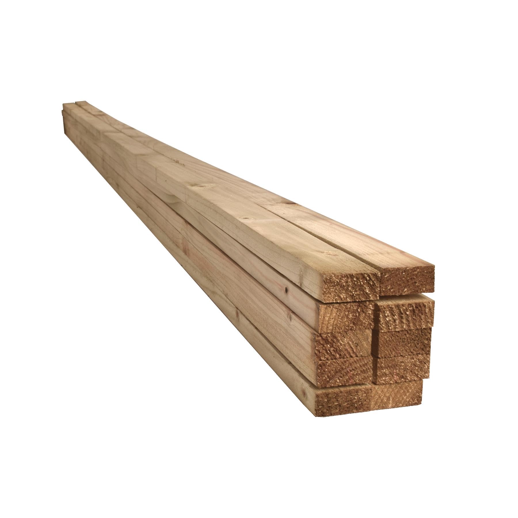 Snowdon Timber Garden Treated 2x1" Battens (L) 2.4m (W) 50mm (T) 25mm 10 Pack