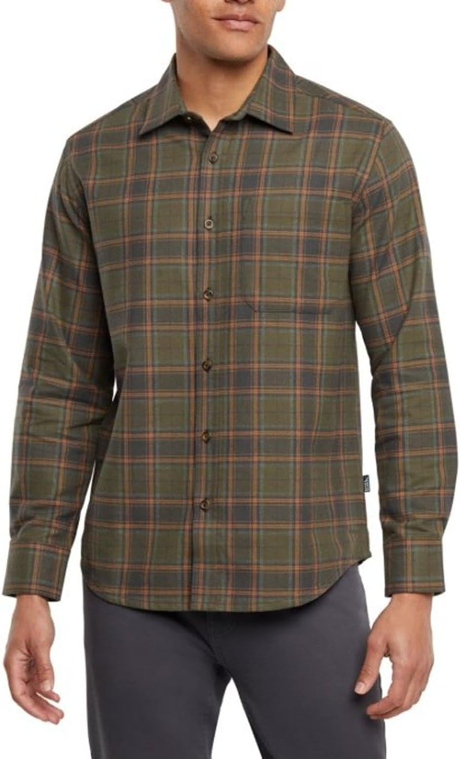 Eddie Bauer Flannel Shirts for Men, Mens Button Up Shirts Long Sleeve Cotton Flannel, Husband Birthday Gift, Gifts for Him - Green X-Large