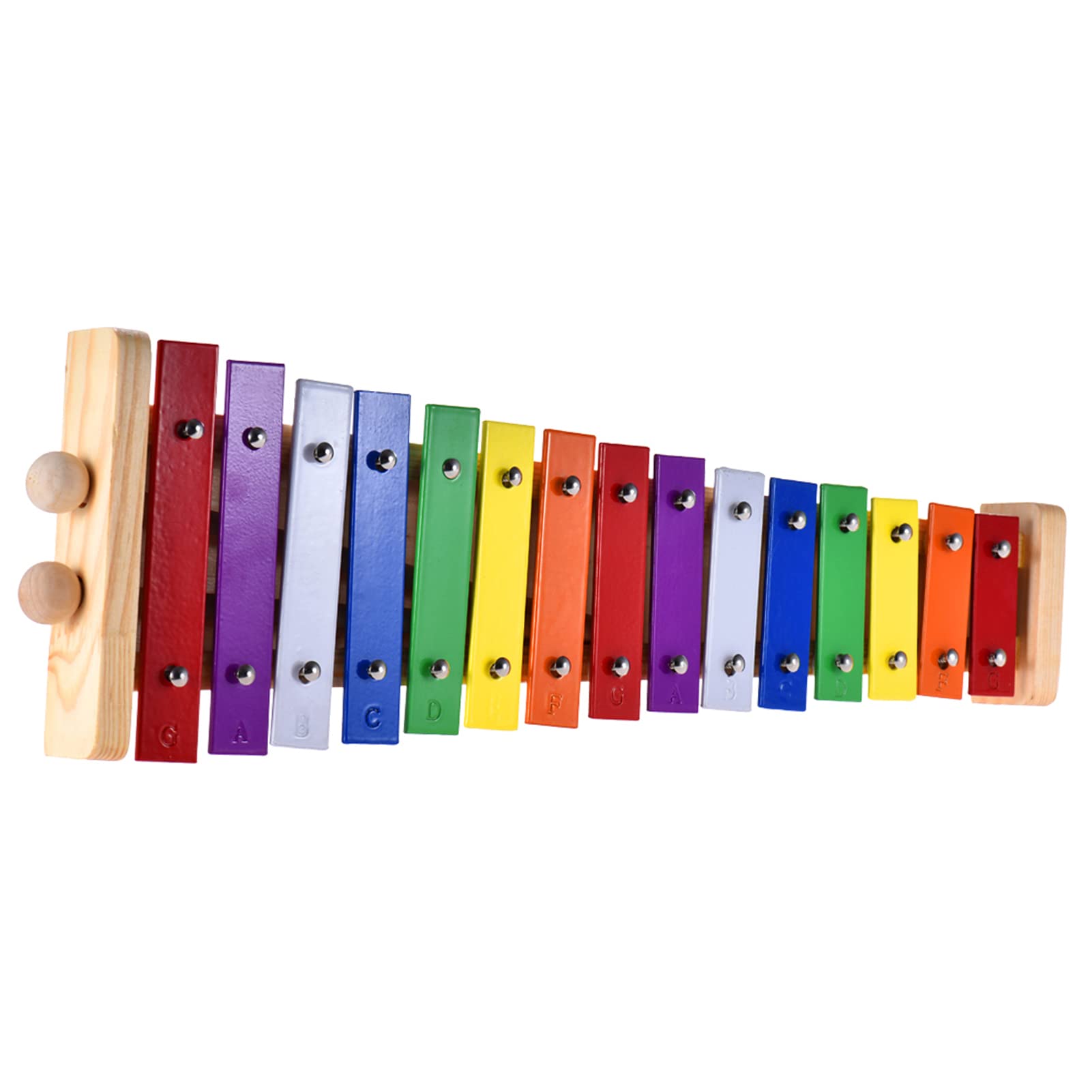 Buntes Xylophon 15 Töne Regenbogentaste Xylophon mit 2 Schlägeln Windspiel Holz und Aluminium Percussion Instrument Ideal als Geschenk für pädagogische Instrumente