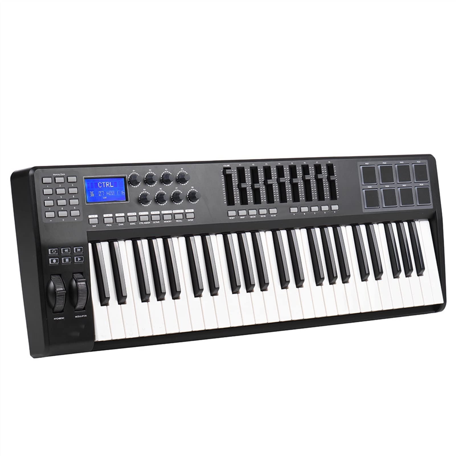 Tragbare Klavier 49 Tragbare 49-Taste USB Midi Tastatursteuerung 8. RGB Bunte Hintergrundbeleuchtete Trigger-Pads MIDI Klaviatur