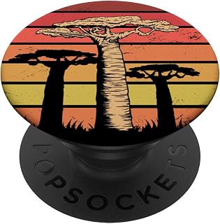 Africa Retro Sunset African Baobab Trees PopSockets Adhesive PopGrip