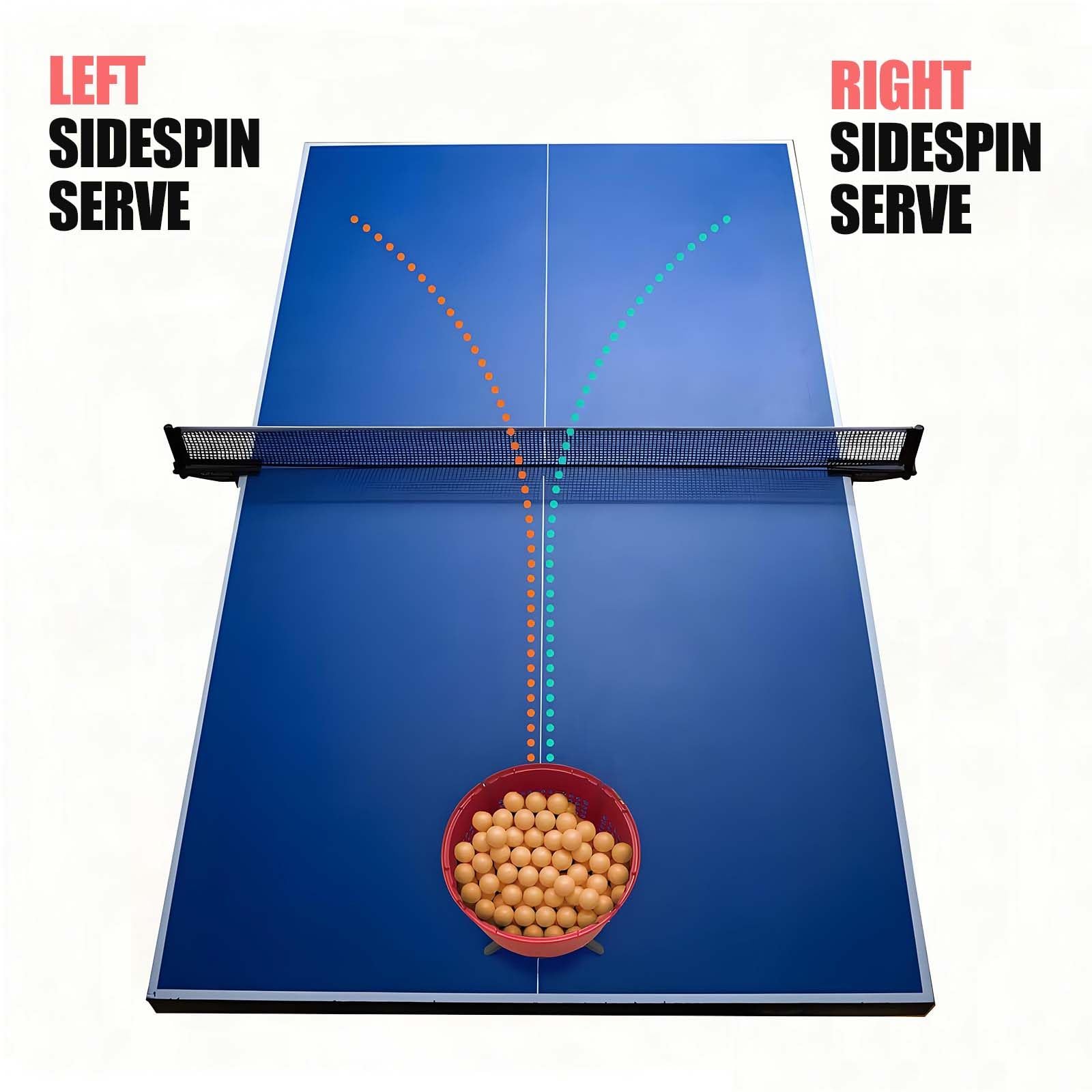 Lanceur De Balles De Ping-Pong pour L'EntraîNement - 90 Balles De RéServe | Deux Modes De Service | TéLéCommande sans Fil, Lanceur De Balles D'EntraîNement Portable pour Tennis De Table