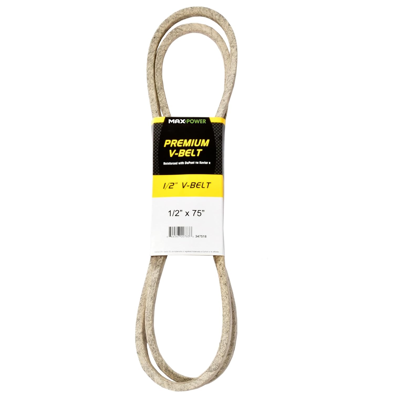Maxpower 347555 Premium Belt Reinforced with Kevlar Fiber Cords, 1/2" x 112"