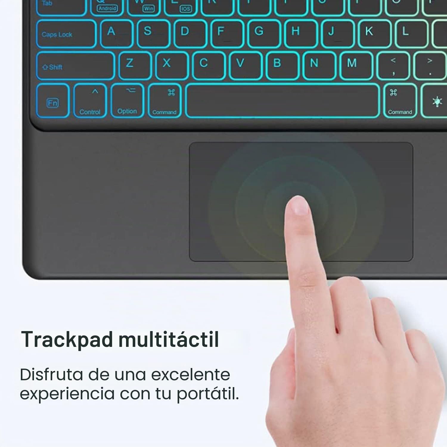 Funda con Teclado para Microsoft Surface Pro 7 Plus/Pro 7/ Pro 6/ Pro 5/ Pro 4 De 12,3 Pulgadas Tableta, Panel Táctil Retroiluminado De 7 Colores, Teclado Inalámbrico Desmontable con Ratón