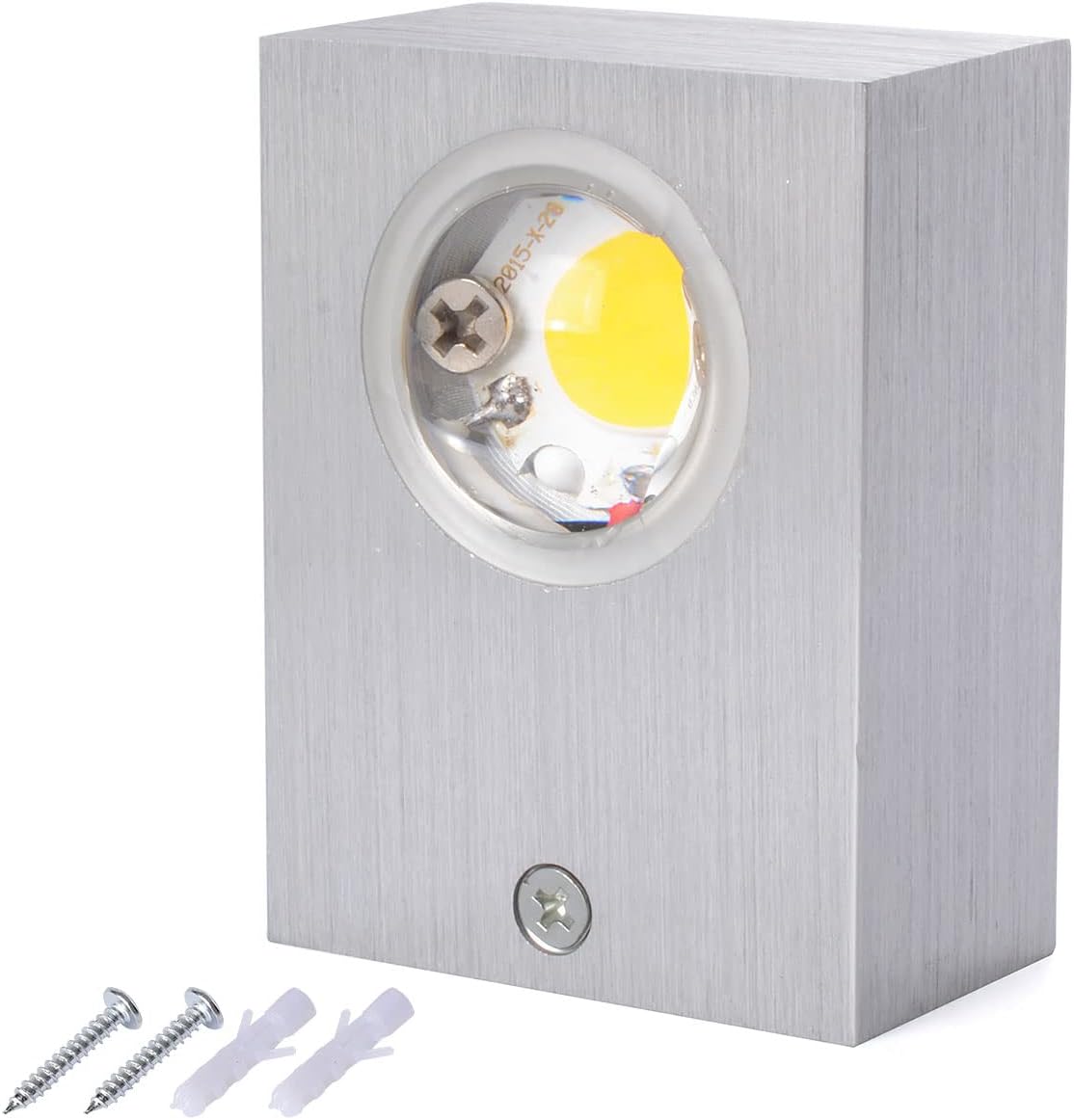 6W Dimmable LED Wall Sconce Up/Down Hi-Brightness Light Fixture Lamp Silver Shell Warm White